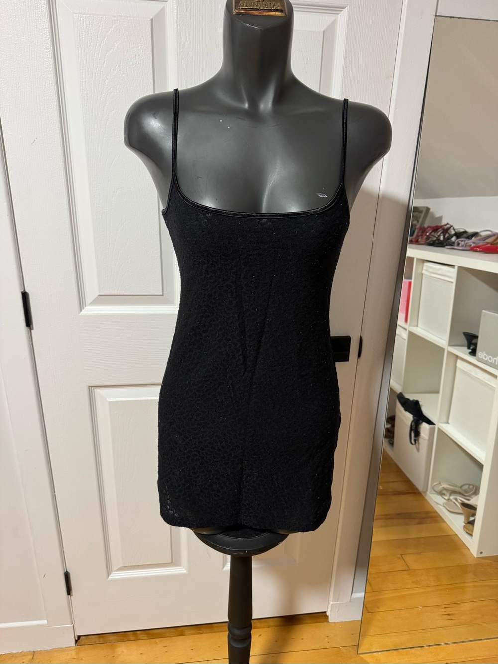 Black Lace Cami Slip Dress